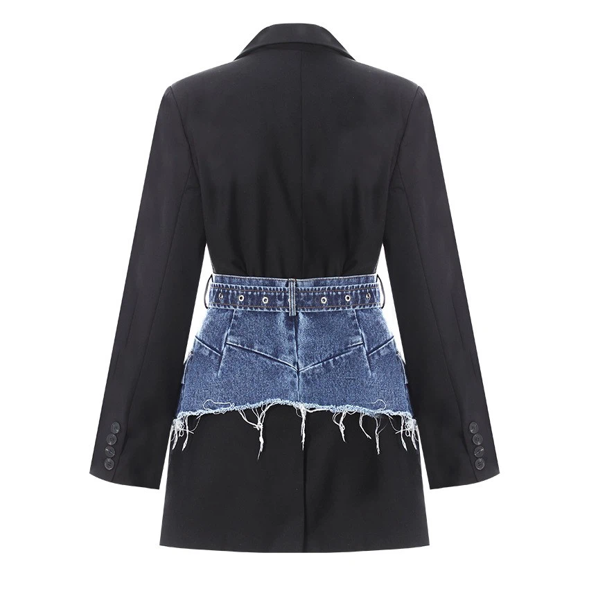 Two-piece Suit + Denim Waist Seal Waist